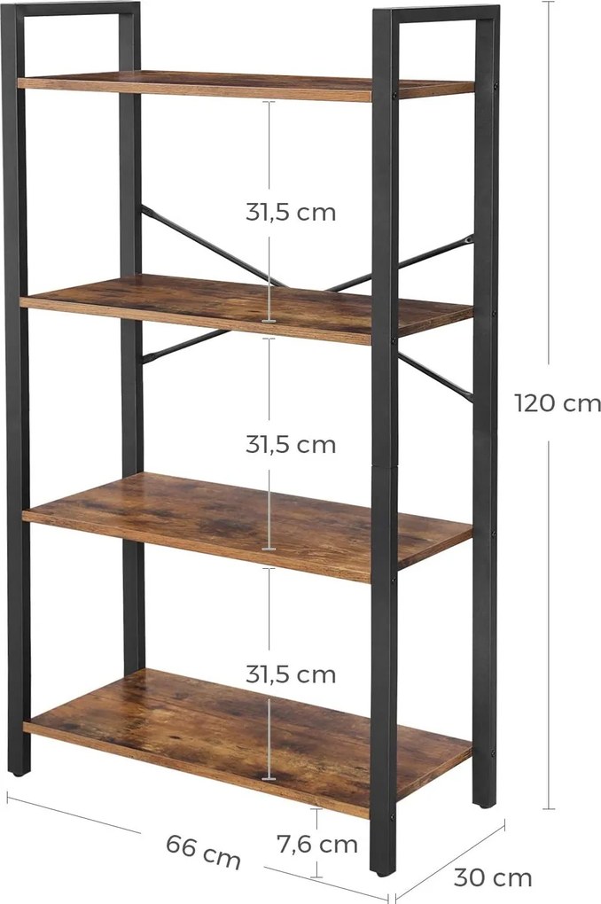Stojący regał pokojowy Salto 060 w stylu industrialnym