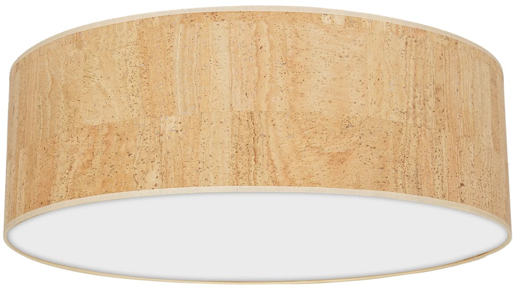 Lampa sufitowa korek, okrągła, biała CORK White/Cork 3xE27 Ø60cm