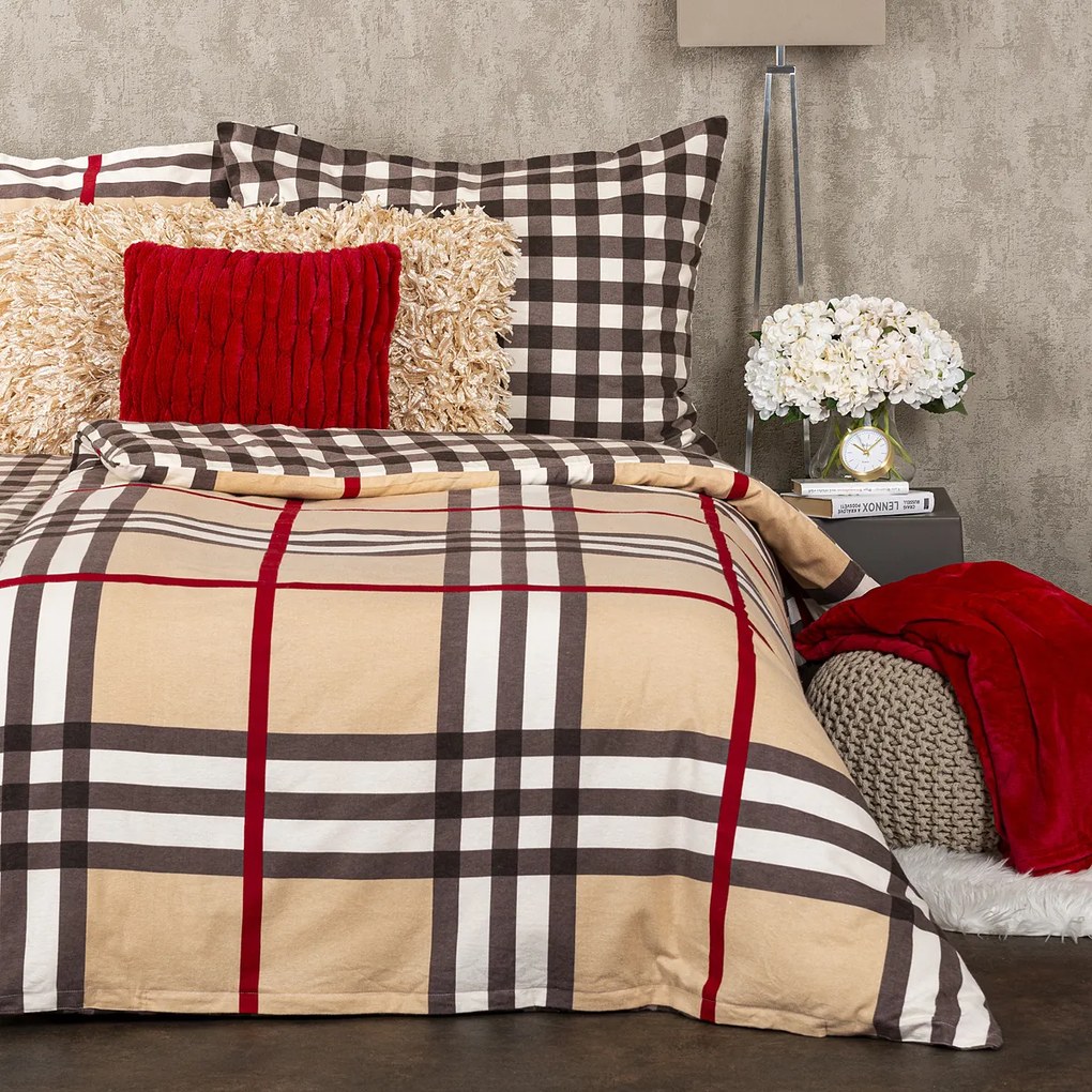 4Home Pościel flanelowa Kostka, 160 x 200 cm, 70 x 80 cm