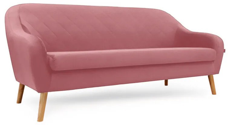 Różowa 3-osobowa sofa CORANTI VELVET