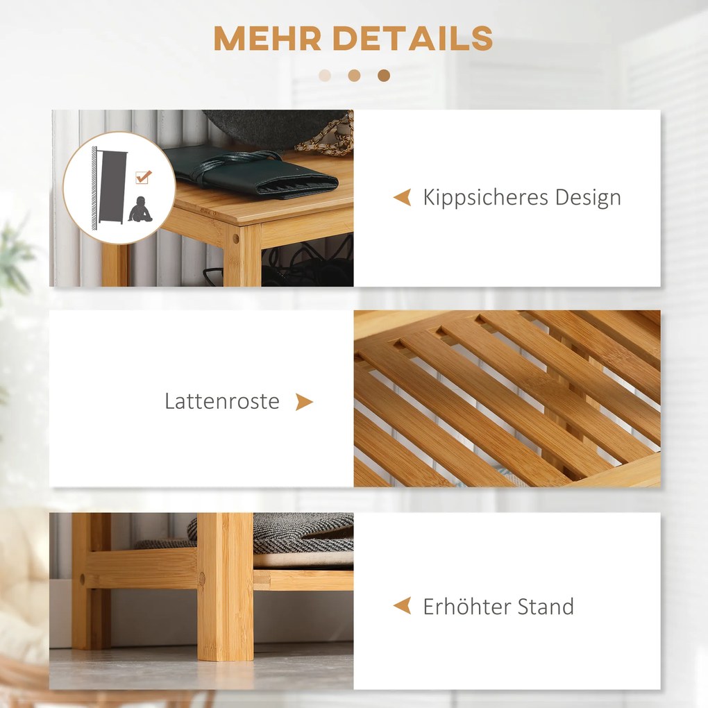 HOMCOM Półka na buty, stojak na buty z 5 poziomami, organizer na buty do przedpokoju, kolor naturalny