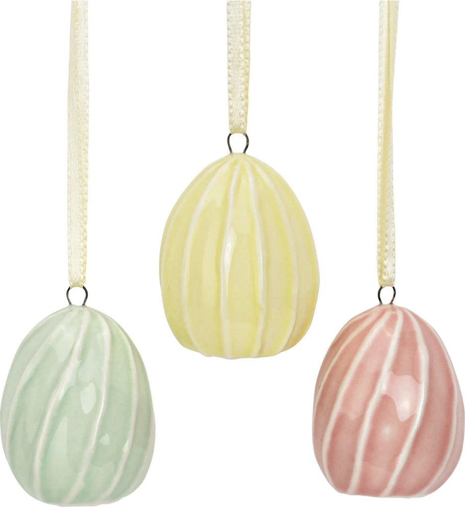 Wiszące porcelanowe jajko PASTELLA - różne kolory Kolor: Różowy