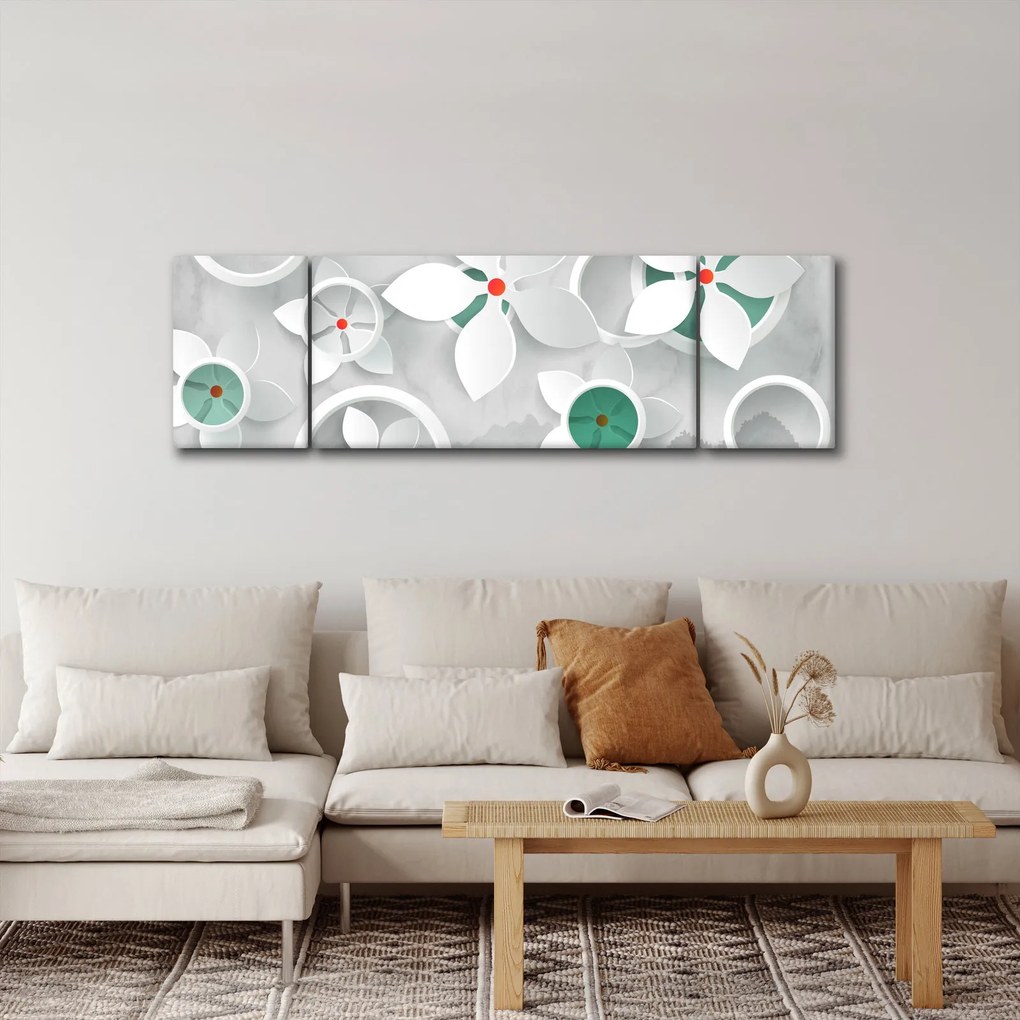 Obraz kwiatowej abstrakcji (170x50 cm)