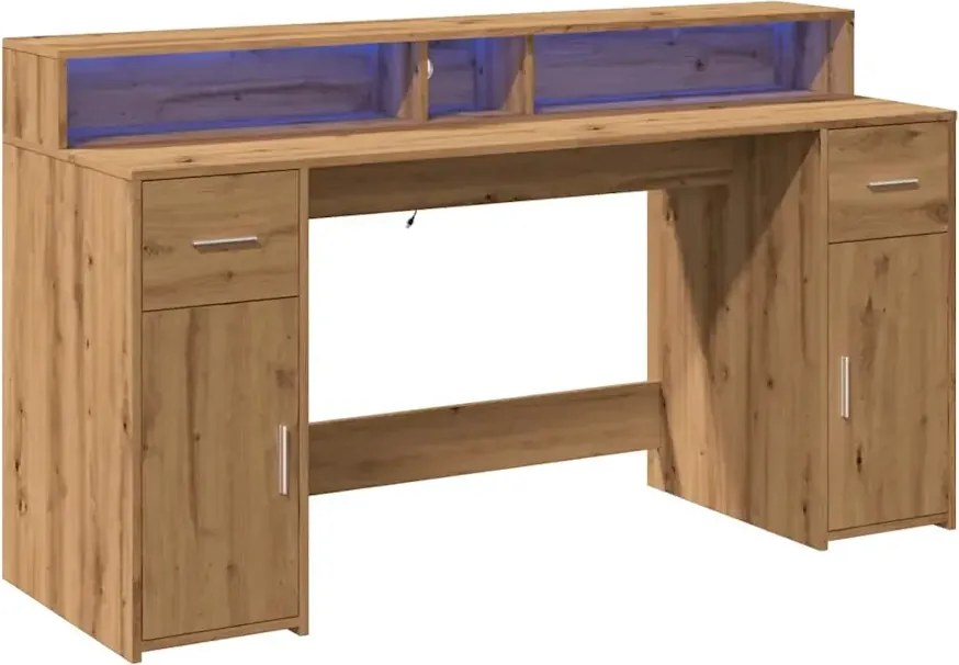 Biurko podświetlane 160 cm dąb artisan D9-A74