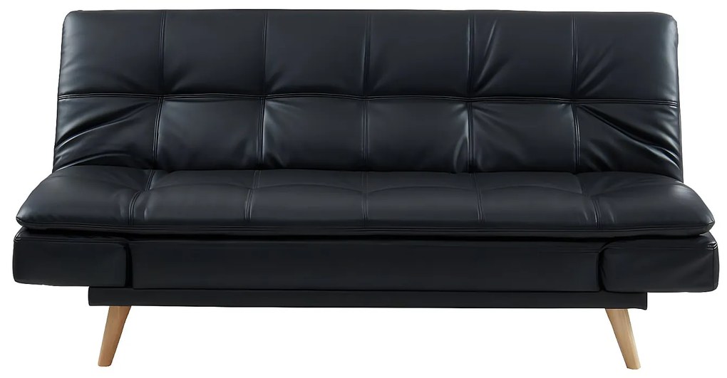 Kanapa 3-osobowa ZARINA z ekoskóry - Kolor czarny