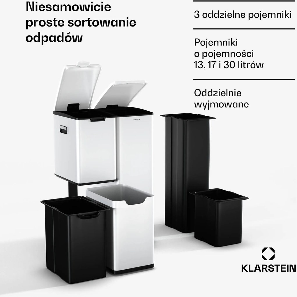 Klarstein Tiyo 3 w 1 kosz na śmieci 60 L
