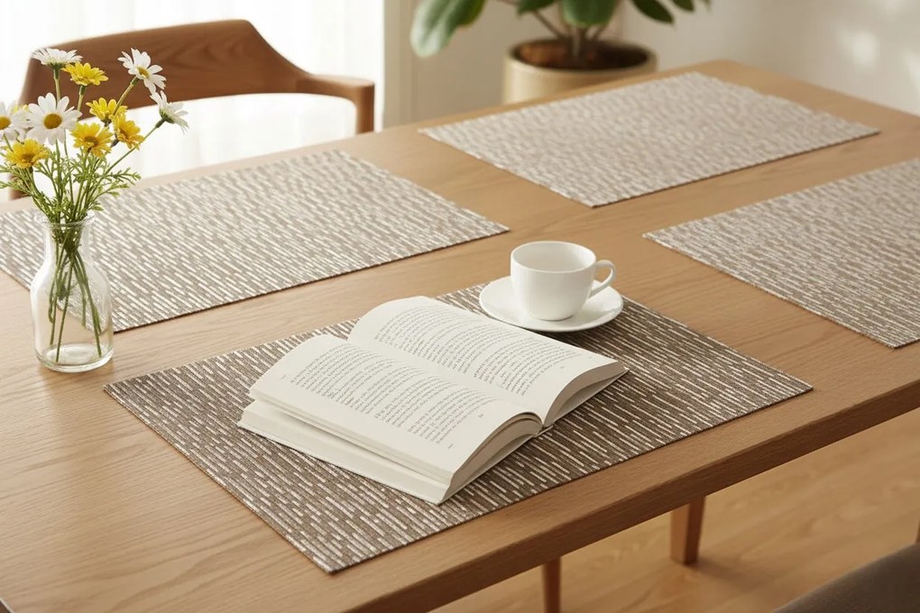 Podkładka pod Talerz Złota w Paski Stripe Mata na Stół 33x45 cm dekoracyjna