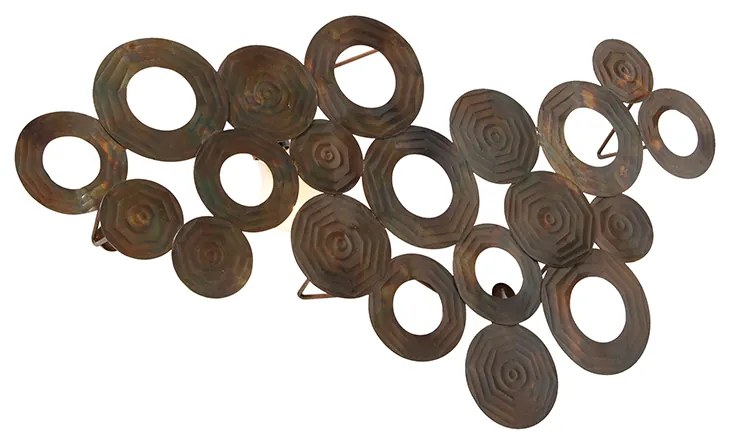 Lampa ścienna w stylu art deco miedziana 77 cm - Circles ArtDeco Oswietlenie wewnetrzne