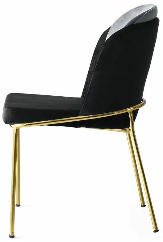 Zestaw krzeseł do jadalni Dore Black and Gold, 2 szt., 2 szt.