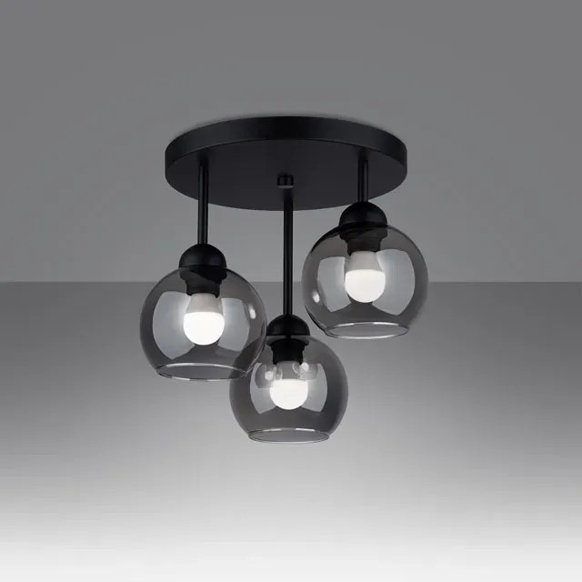 Lampa sufitowa z 3 kloszami na okrągłej podsufitce - 4X A158 C9-Z60