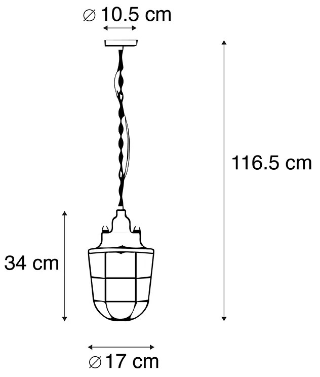 Zestaw 3 lamp wiszących w stylu industrialnym czarnych - CabinPrzemysłowy Oswietlenie wewnetrzne