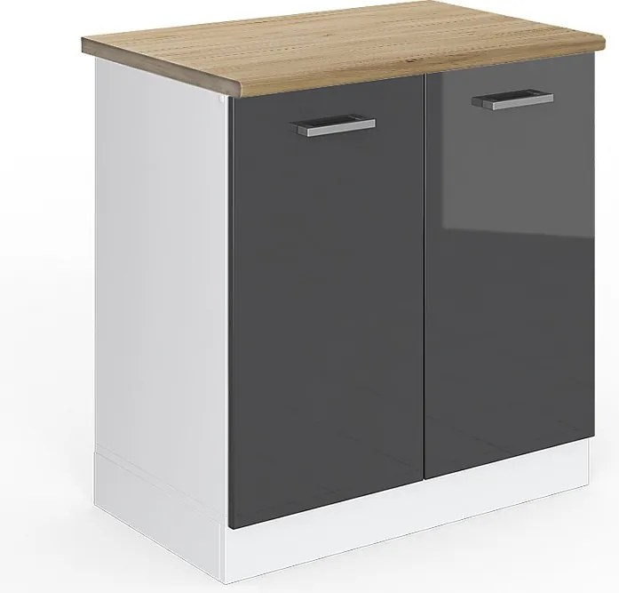 Szafka pod zlew antracyt wysoki połysk 80x60x81.6 r-line