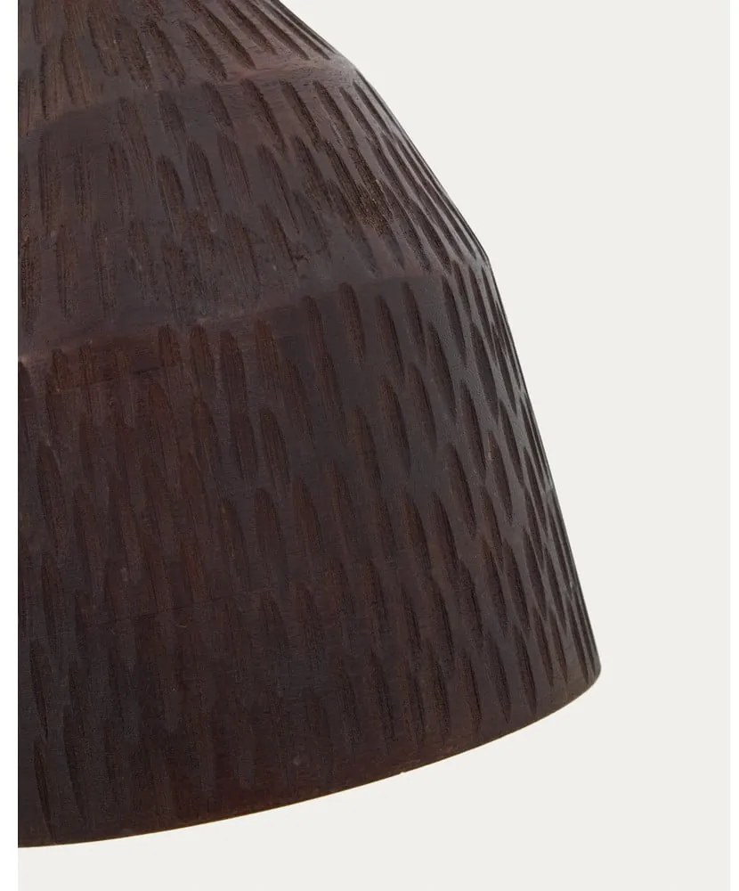 Czarna lampa wisząca z drewnianym kloszem ø 15 cm Amire – Kave Home