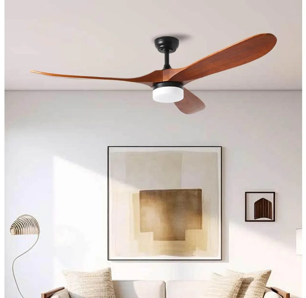 ZEVENTI - LED wentylator sufitowy GINOSA LED/18W/230V Wi-Fi Tuya czarny/dąb + pilot