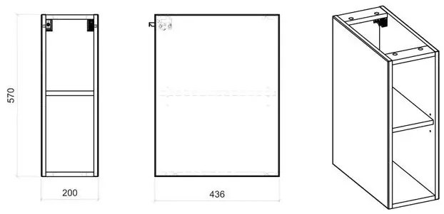 Szafka łazienkowa z odkrytymi półkami K0-R89