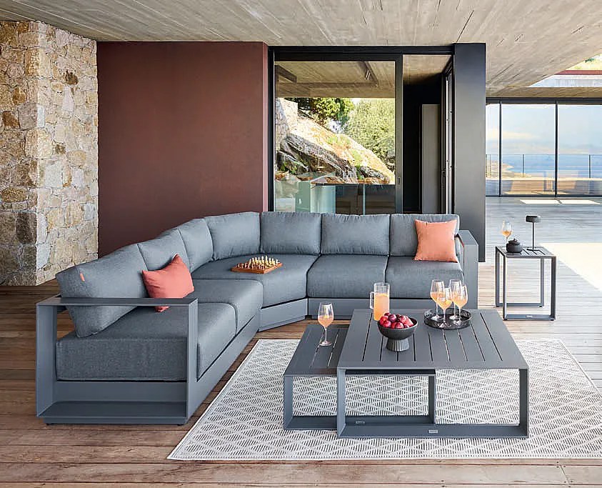 Narożnik aluminiowy dla 5 osób MADRID NEW (antracyt)