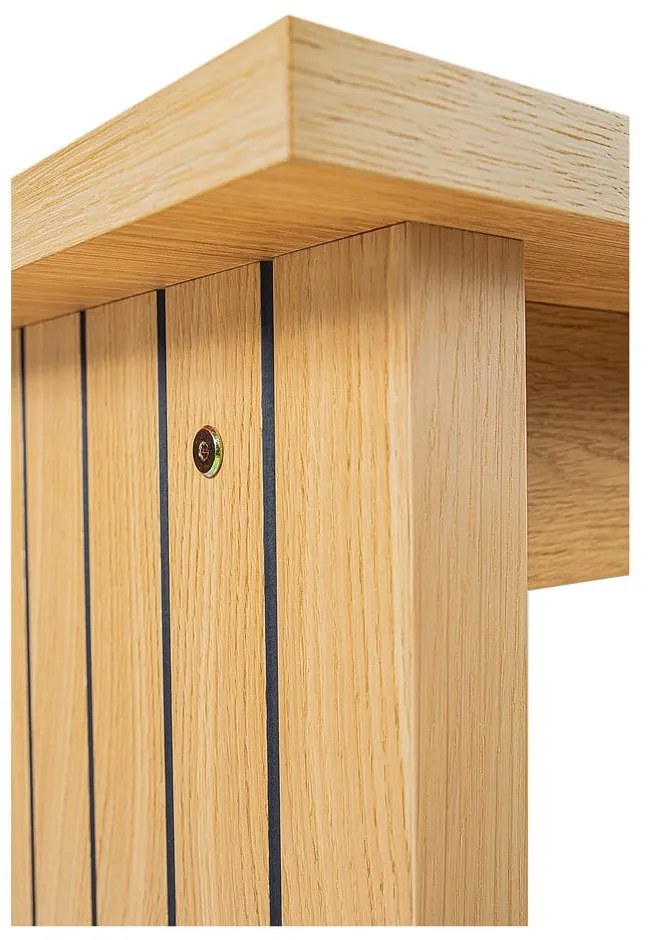 Naturalny stolik z blatem w dekorze dębu 60x120 cm Stripe – Woodman