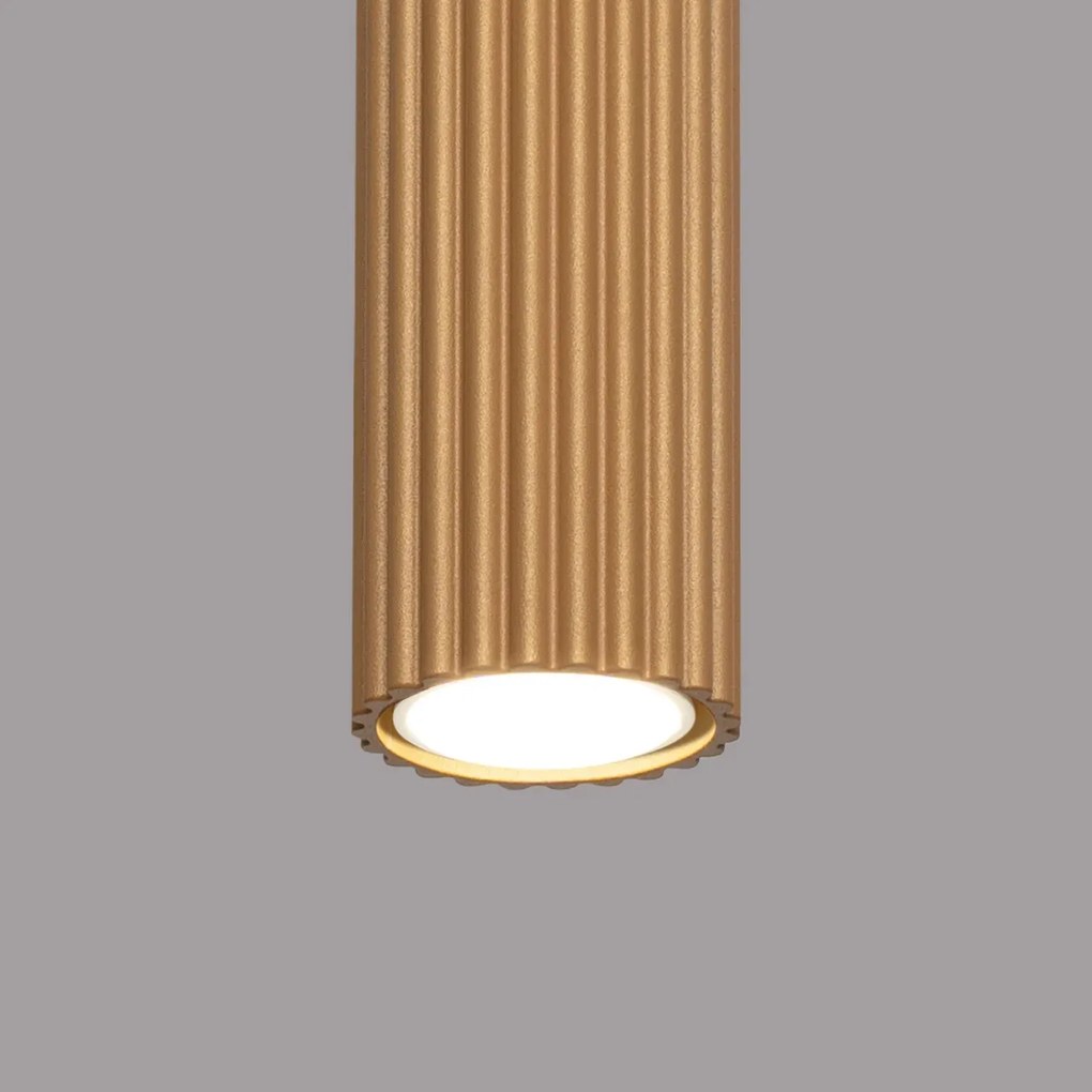 Plafon KARBON 40 złoty ryflowany SOLLUX  LIGHTING