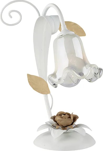 Lampa koszowa z żelaza lakierowanego na biało, 1 światło, H.34 Ø25 BL274-LT-BCO