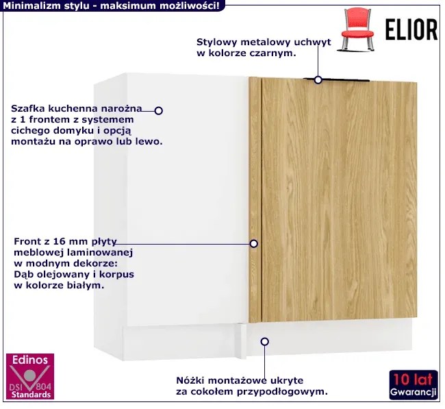 Dolna narożna szafka kuchenna dąb olejowany Erim 3X