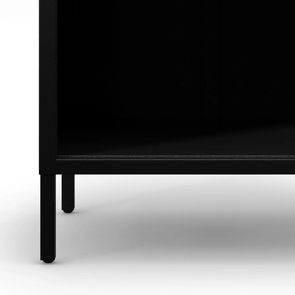 Czarny regał na książki metalowy MARIO Modern 500 x 1800 x 350 mm