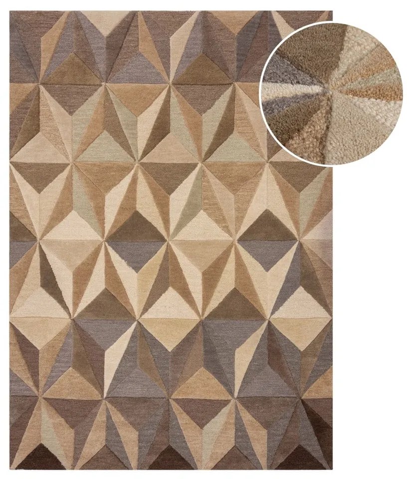 Beżowy wełniany dywan 160x230 cm Reverie – Flair Rugs