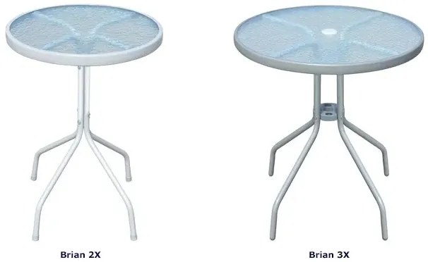 Metalowy stolik ogrodowy ze szklanym blatem A6-N47