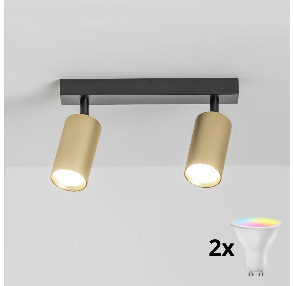 Brilagi - ściemnialna oprawa punktowa LED SELE GOLDEN 2xGU10/6,5W/230V czarny/złoty