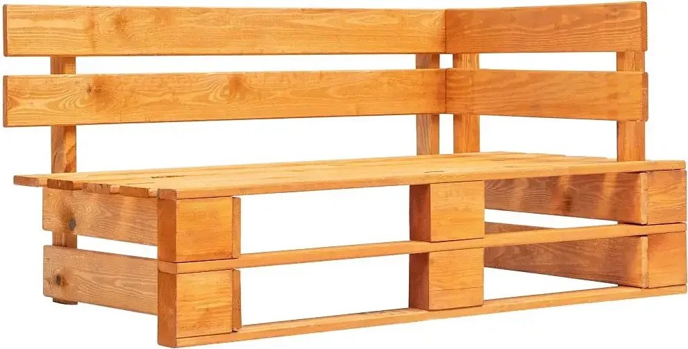 Brązowa ławka ogrodowa z palet C6-S75