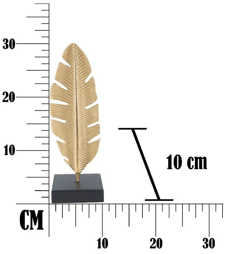 Świecznik dekoracyjny w złotej barwie Mauro Ferretti Feather, wys. 34 cm