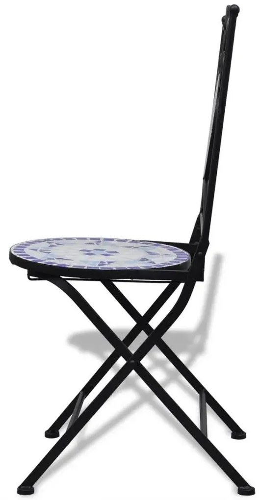 Zestaw ceramicznych krzeseł ogrodowych Zarvin - niebieski