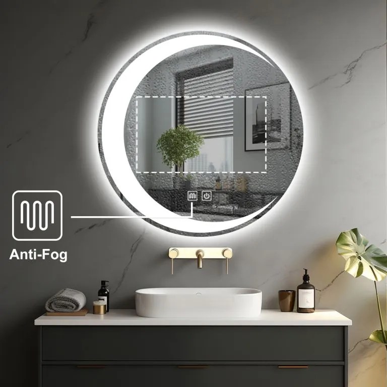 IREDA Lustro łazienkowe z oświetleniem LED, 70 cm