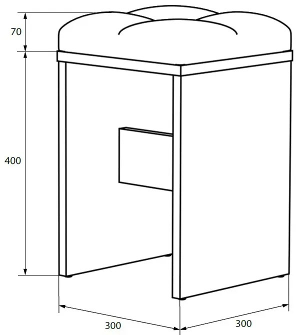 Kaszmirowy taboret welurowym siedziskiem R2-R13