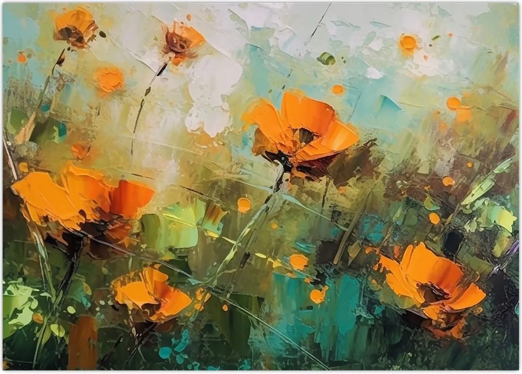 Obraz na szkle - Kwiaty (70x50 cm)