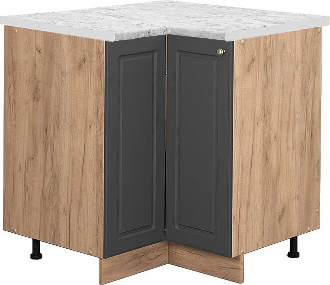 Szafka narożna antracytowo-złoty 80.5x60x82 fame-line