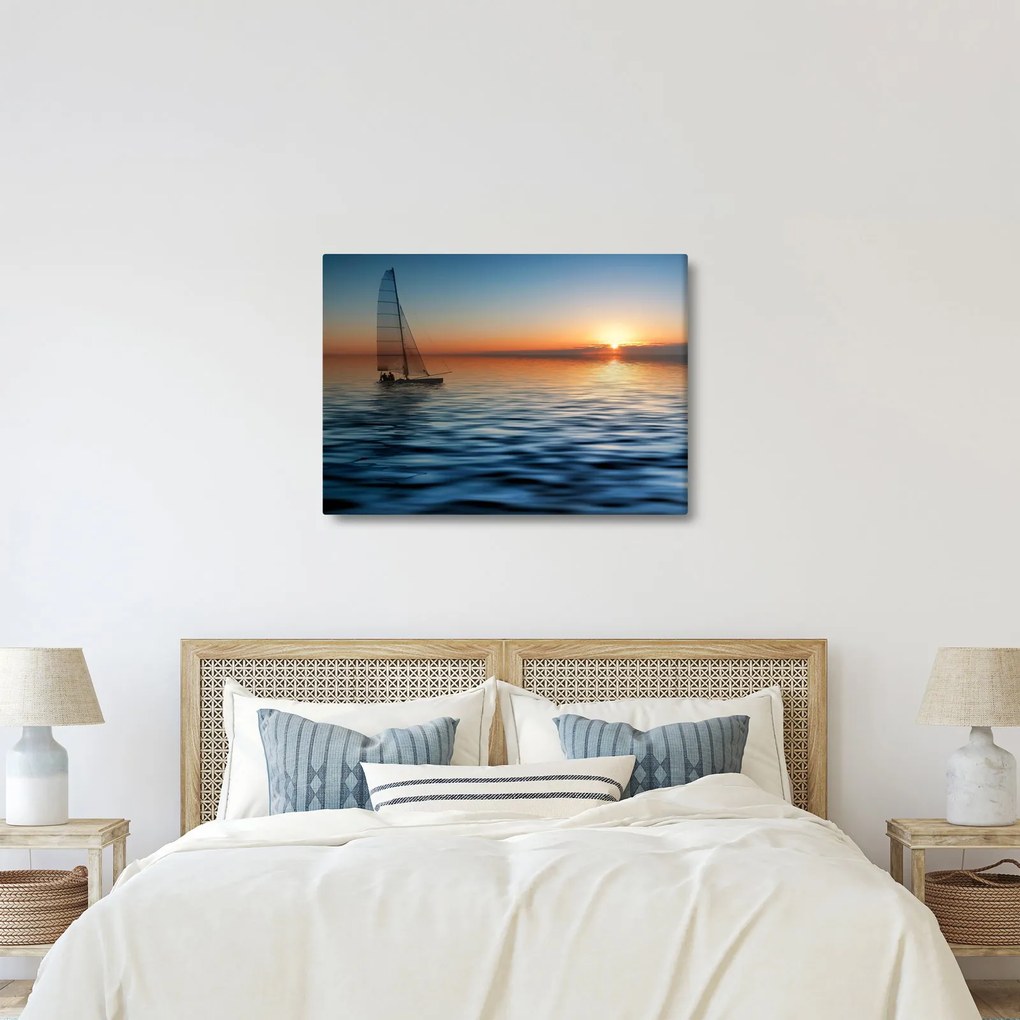 Obraz - Żaglówki na morzu (70x50 cm)