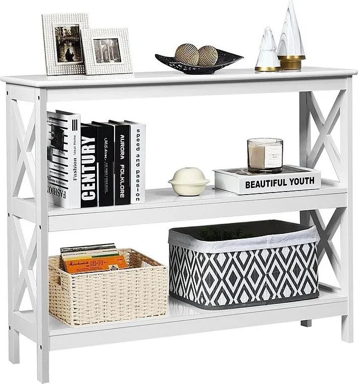 Rustykalny stolik kawowy konsola z półką 100 x 33 x 80 cm