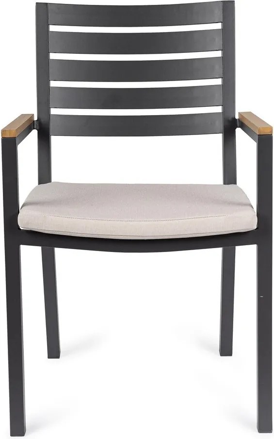 Antracytowe metalowe krzesło ogrodowe Henna – Bizzotto