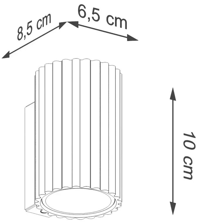 Karbowany kinkiet ścienny T6-S56