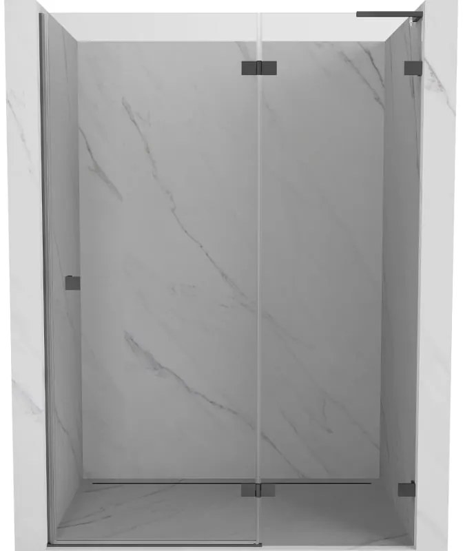 Mexen Lunar L drzwi prysznicowe uchylne prawe 135 cm, transparent, gun metal - 834L-135-000-95-00-P