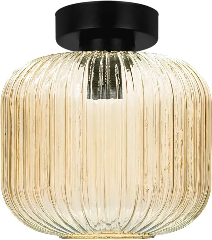 Lampa sufitowa ze szklanym kloszem beżowa E1-A43