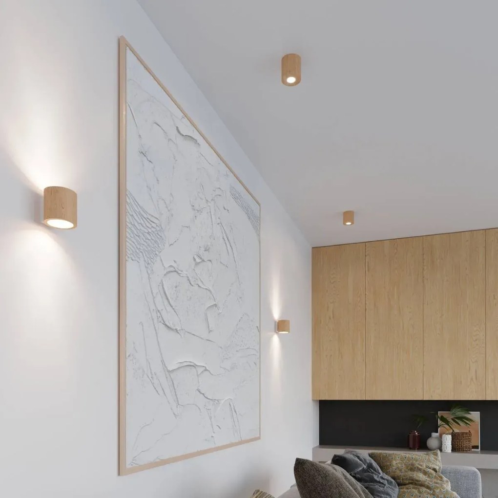 Plafon ORBIS naturalne drewno SOLLUX LIGHTING