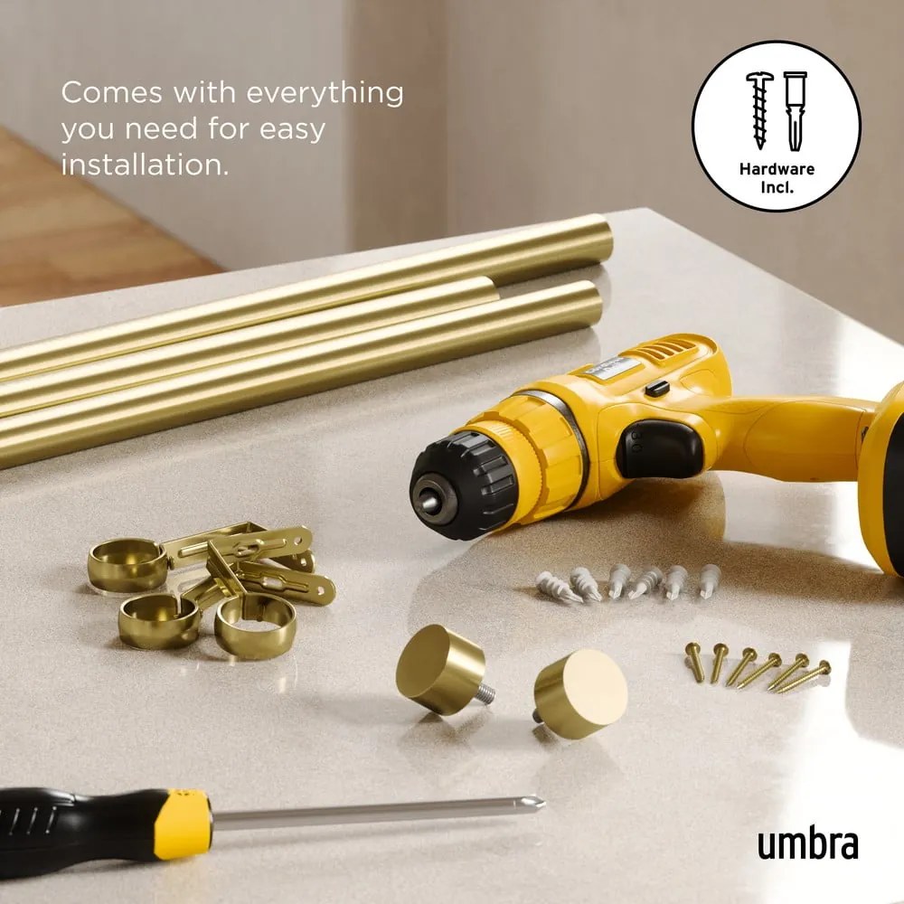 Stalowy regulowany karnisz 168 - 305 cm Cappa – Umbra