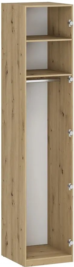 Korpus szafy z dwiema półkami i drążkiem 50 cm dąb artisan A0-R68