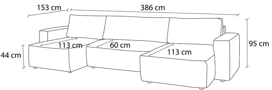 Miętowy sztruksowy rozkładany/ze schowkiem narożnik (w kształcie litery U) Nihad – Bobochic Paris