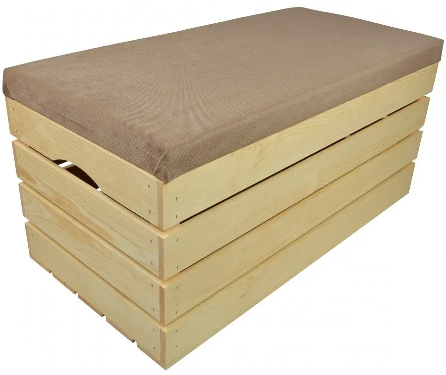 Pufa kufer skrzynia drewniana sosnowa siedzisko 80cm naturalna