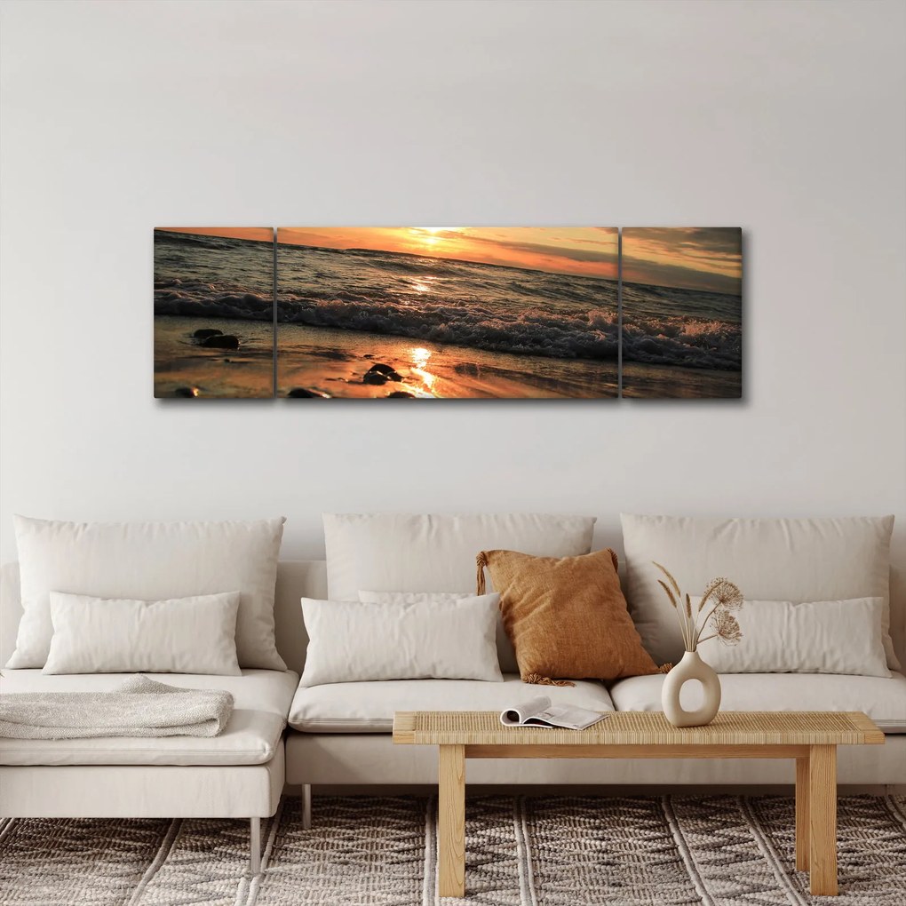 Obraz - Zachód słońca nad oceanem (170x50 cm)