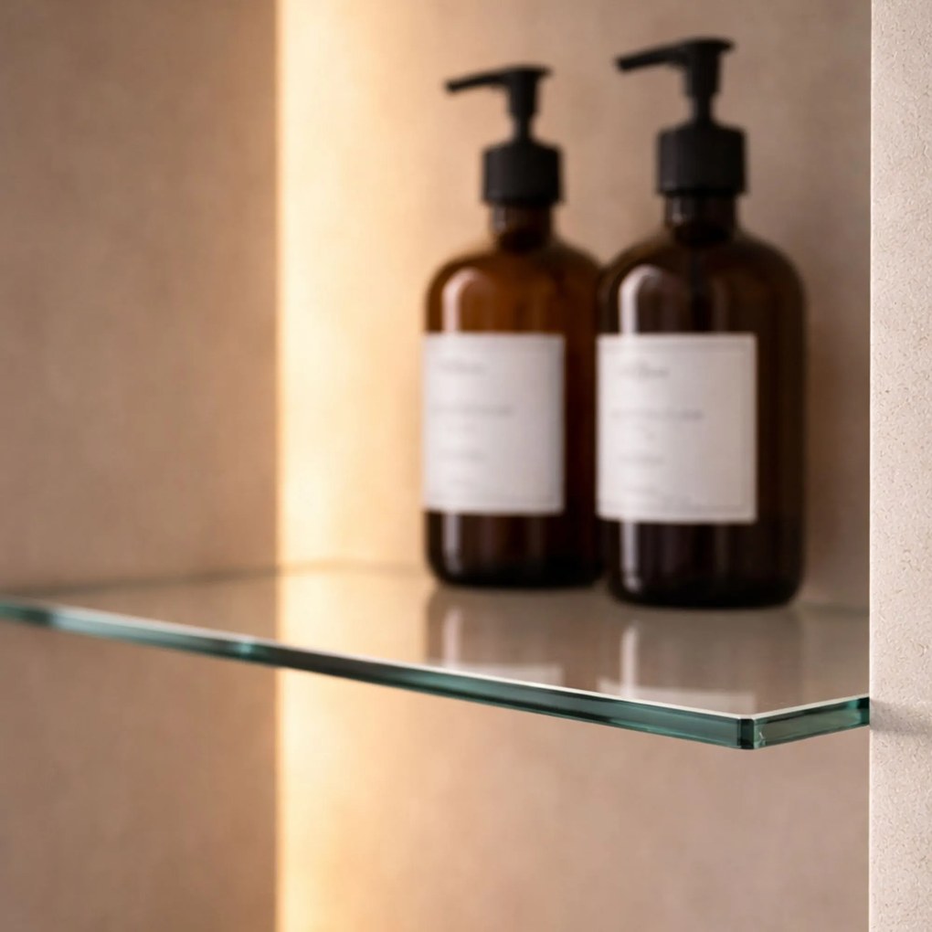 Szklana półka wnękowa 20 x 20 cm MOLIS Brown | Różne kolory