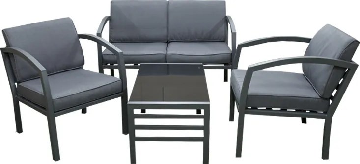 Doppler BELLARIA LOUNGE czarna/szara, +1 ogrodowy zestaw wypoczynkowy 2+1