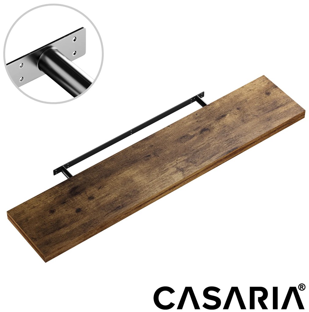 Półka ścienna FIGO+ z konsolą, 110cm, ciemny dąb Casaria